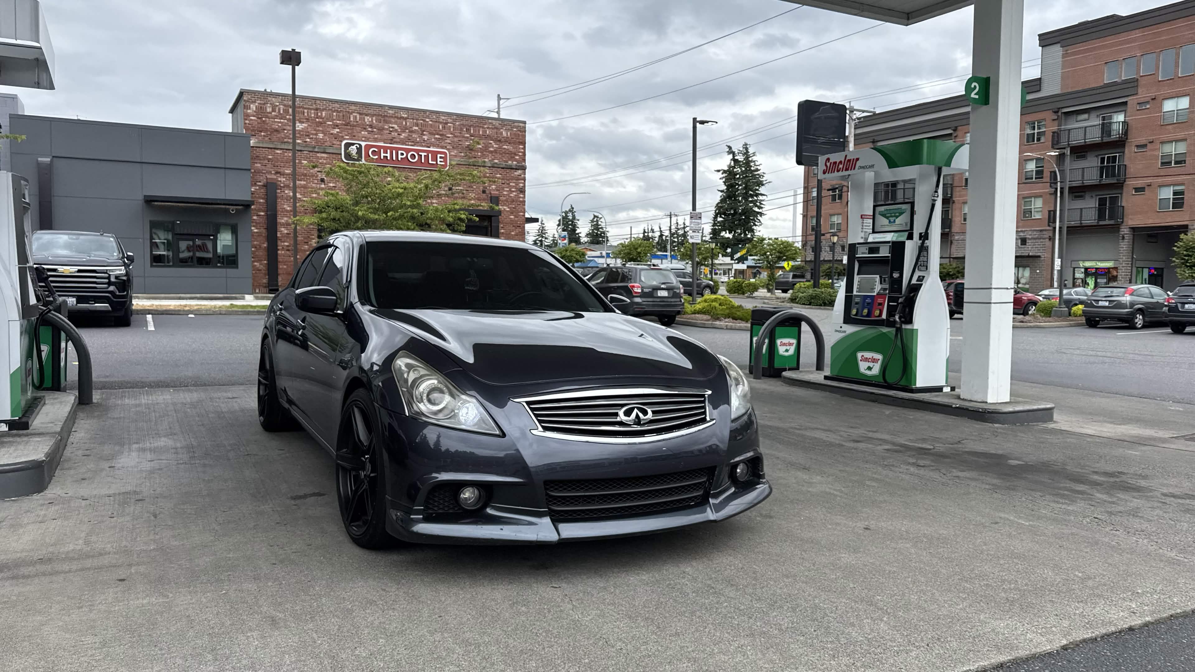 Front at gas station